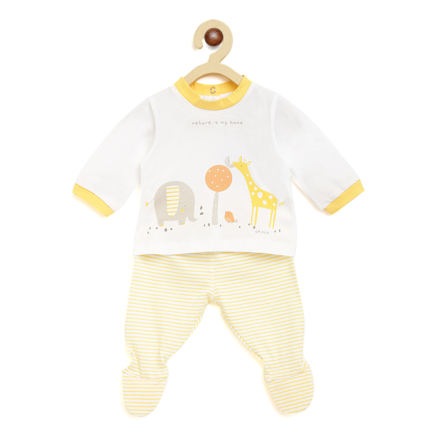 Infant Light Pink Printed 2 Pc Set Baby Smock with Leggings-Pink